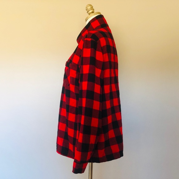 Large Women's Sleep Shirt Red Checks Long Sleeve Wondershop at Target - Picture 4 of 8